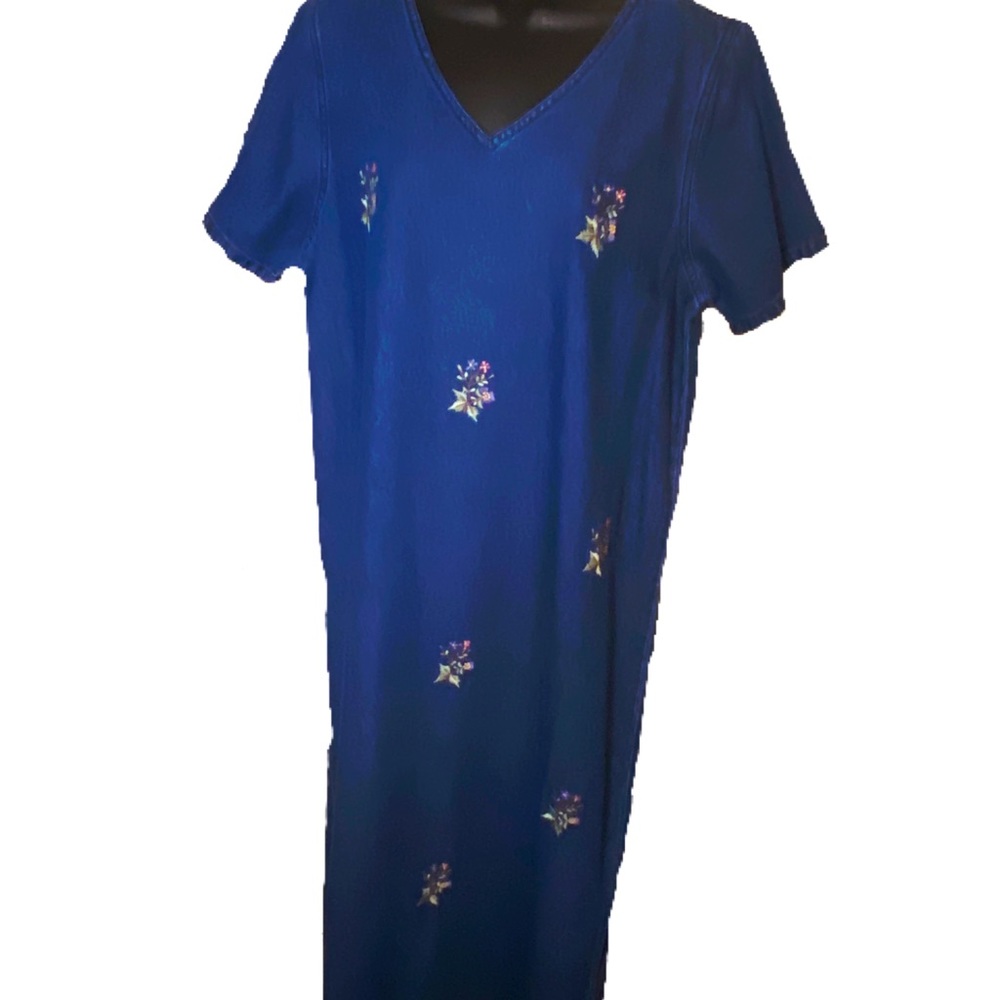 Erica and co Jean dress with floral appliqués